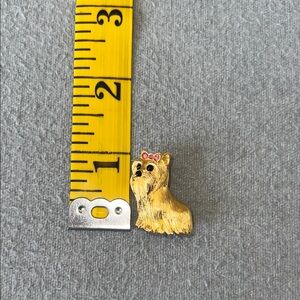 Joan Rivers Gold Dog Pin with Pink Accents